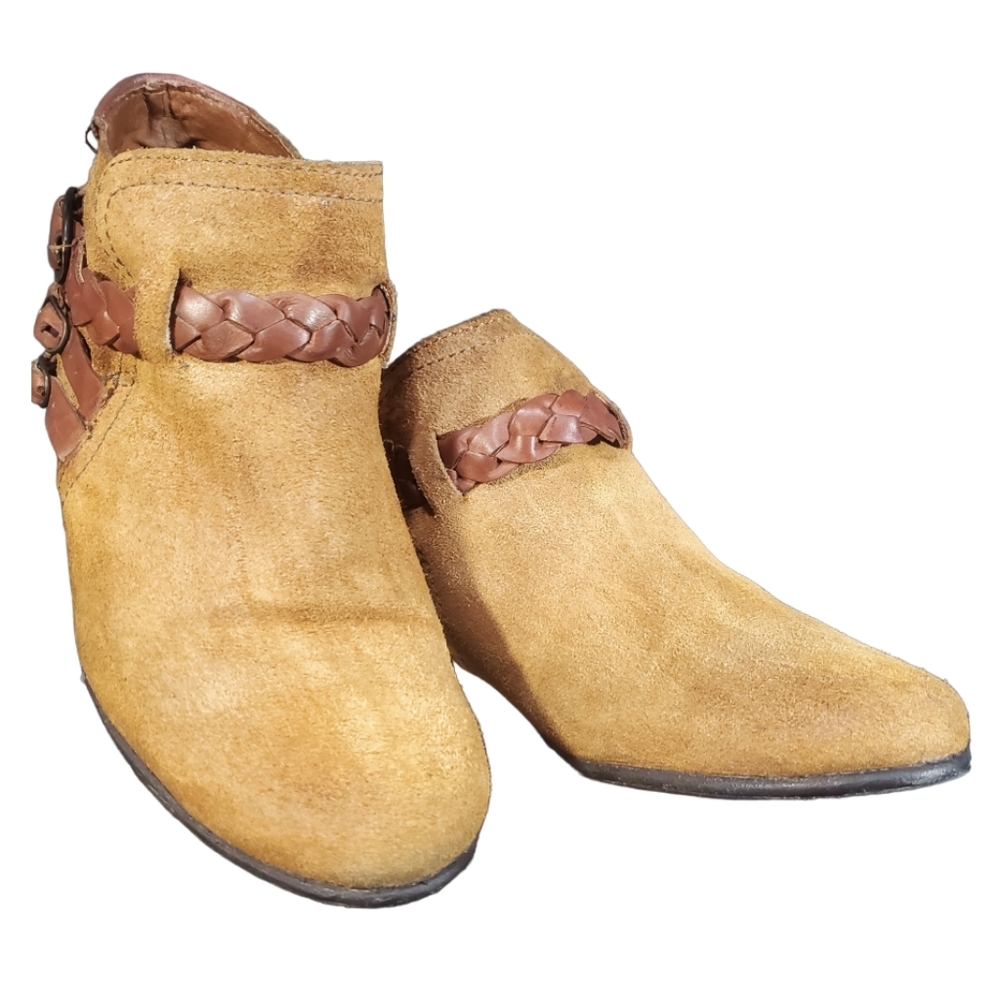 Lavorazione Artigiana Suede and Leather Booties Ankle Boots Size 38 US 7.5
